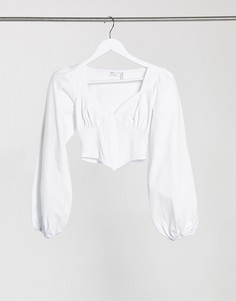 Белый лонгслив в корсетном стиле ASOS DESIGN Hourglass