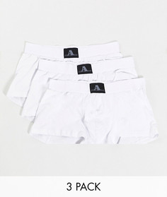 Комплект из 3 коротких боксеров-брифов белого цвета ASOS DESIGN Two Mile-Белый