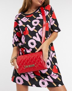 Черная стеганая сумка-тоут Love Moschino-Черный