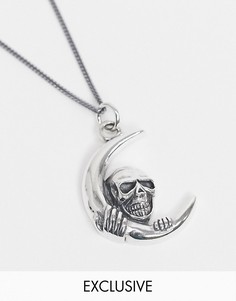 Цепочка из стерлингового серебра с подвеской в виде полумесяца Reclaimed Vintage inspired-Серебряный