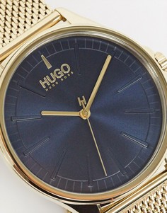 Золотистые часы с сетчатым браслетом Hugo 1530178-Золотой