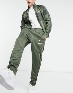 Джоггеры цвета хаки Nike Swoosh-Зеленый