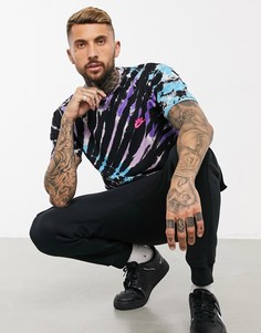 Футболка Nike Club с принтом тай-дай черная/синяя-Черный