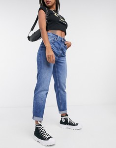 Ярко-синие выбеленные джинсы в винтажном стиле Bershka-Синий
