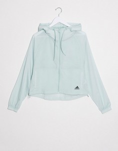 Зеленая куртка на молнии adidas Training-Зеленый