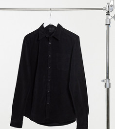 Черная вельветовая рубашка узкого кроя ASOS DESIGN Tall-Черный