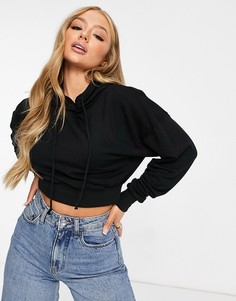 Укороченное супермягкое худи черного цвета с рукавами «летучая мышь» ASOS DESIGN-Черный