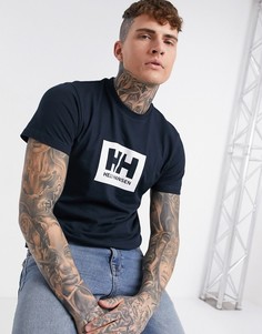 Темно-синяя свободная футболка Helly Hansen-Черный