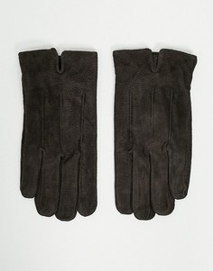 Коричневые замшевые перчатки для сенсорных экранов Barneys Original-Коричневый Barneys Originals