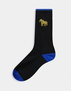 Черно-желтые носки с логотипом зебры Paul Smith-Черный