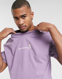 Фиолетовая футболка с принтом "Stockholm" Topman-Фиолетовый