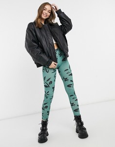 Леггинсы с принтом цвета морской пены от комплекта Heartbreak-Зеленый