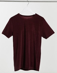 Велюровая футболка бордового цвета Jack & Jones Premium-Красный