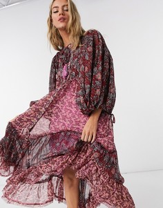 Разноцветное свободное платье миди с принтом Free People Estelle-Мульти