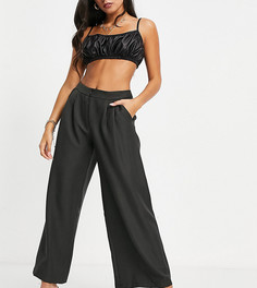 Темно-серые свободные брюки в винтажном стиле ASOS DESIGN Petite-Серый