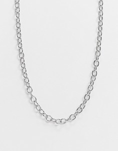Серебристое ожерелье с Т-образной планкой Topshop-Серебряный