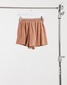 Коричневые махровые шорты для дома от комплекта ASOS DESIGN-Коричневый