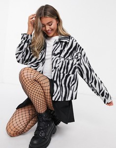 Куртка-рубашка с принтом «зебры» Bershka-Мульти
