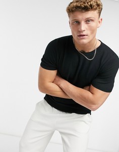 Черная трикотажная футболка с короткими рукавами Abercrombie & Fitch-Черный