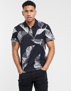 Футболка-поло Selected Homme-Черный