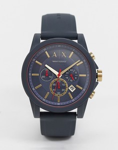Часы с силиконовым ремешком Armani Exchange AX1335 Outerbanks-Серый