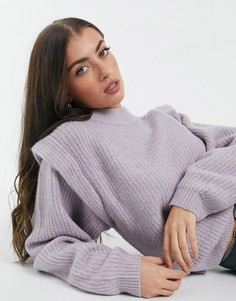 Лавандовый джемпер с отделкой на плечах ASOS DESIGN-Фиолетовый