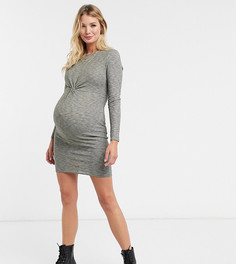 Трикотажное платье цвета хаки с перекрутом New Look Maternity-Зеленый