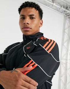 Спортивная куртка черно-красного цвета adidas Originals O2K-Черный