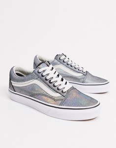 Черные замшевые кеды с переливающимся эффектом Vans Old Skool-Белый
