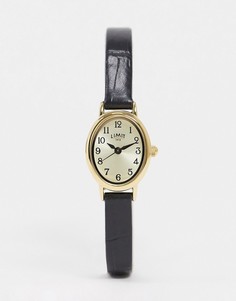 Черные часы с ремешком из искусственной кожи и овальным циферблатом Limit-Черный