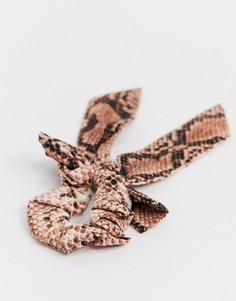 Резинка-завязка для волос со змеиным принтом My Accessories London-Мульти