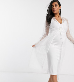 Белое платье миди с кружевной накидкой ASOS DESIGN Maternity-Белый