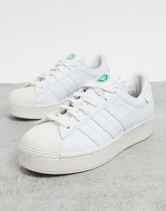 Белые кроссовки на платформе adidas Originals Clean Classics Sustainable Superstar Bold-Белый