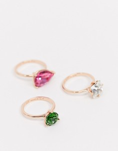Набор колец цвета розового золота Ted Baker-Золотой