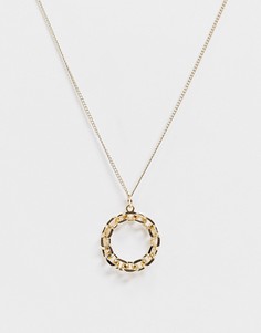 Золотистый браслет-цепочка с круглой подвеской Nylon-Золотой