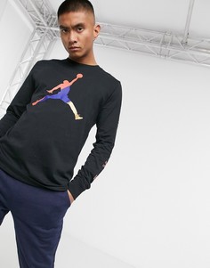 Черный лонгслив Nike Jordan