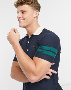 Темно-синее поло с манжетами на рукавах Farah Radford-Темно-синий