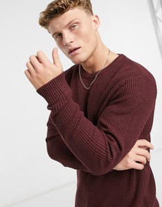 Джемпер с круглым вырезом в рубчик Jack & Jones Originals-Красный