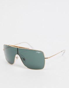 Золотистые очки-авиаторы в крупной оправе Rayban-Золотой