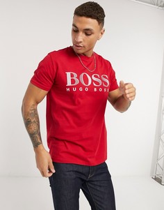 Красная футболка с логотипом Boss-Красный