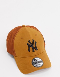 Желто-коричневая кепка с контрастной вставкой New Era NY 9Forty-Светло-коричневый
