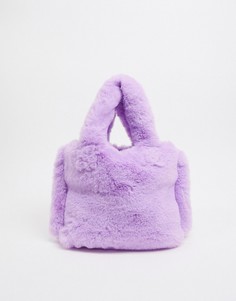Маленькая сумка-тоут из искусственного меха лавандового цвета Jayley-Фиолетовый