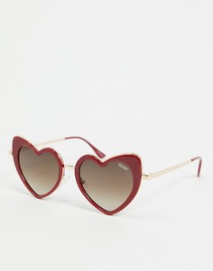 Красные женские солнцезащитные очки в форме сердец Quay Love That-Красный