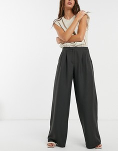 Темно-серые свободные брюки в винтажном стиле ASOS DESIGN-Серый