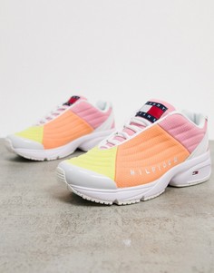 Кроссовки лимонного цвета в стиле колор блок Tommy Hilfiger heritage-Мульти