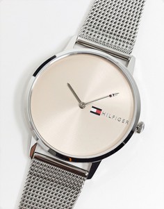 Серебристые женские часы с сетчатым ремешком Tommy Hilfiger 1781970-Серебряный