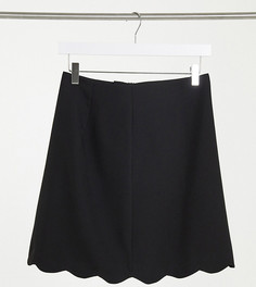 Строгая мини-юбка с фигурным краем ASOS DESIGN Tall-Черный