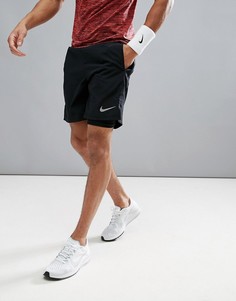 Черные шорты 2 в 1 Nike Running Flex Challenger 7 Inch {856832-011-Черный