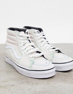 Белые замшевые кроссовки с тиснением Vans SK8-Hi-Белый