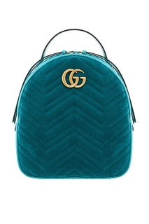 Голубой стеганый рюкзак GG Marmont Gucci